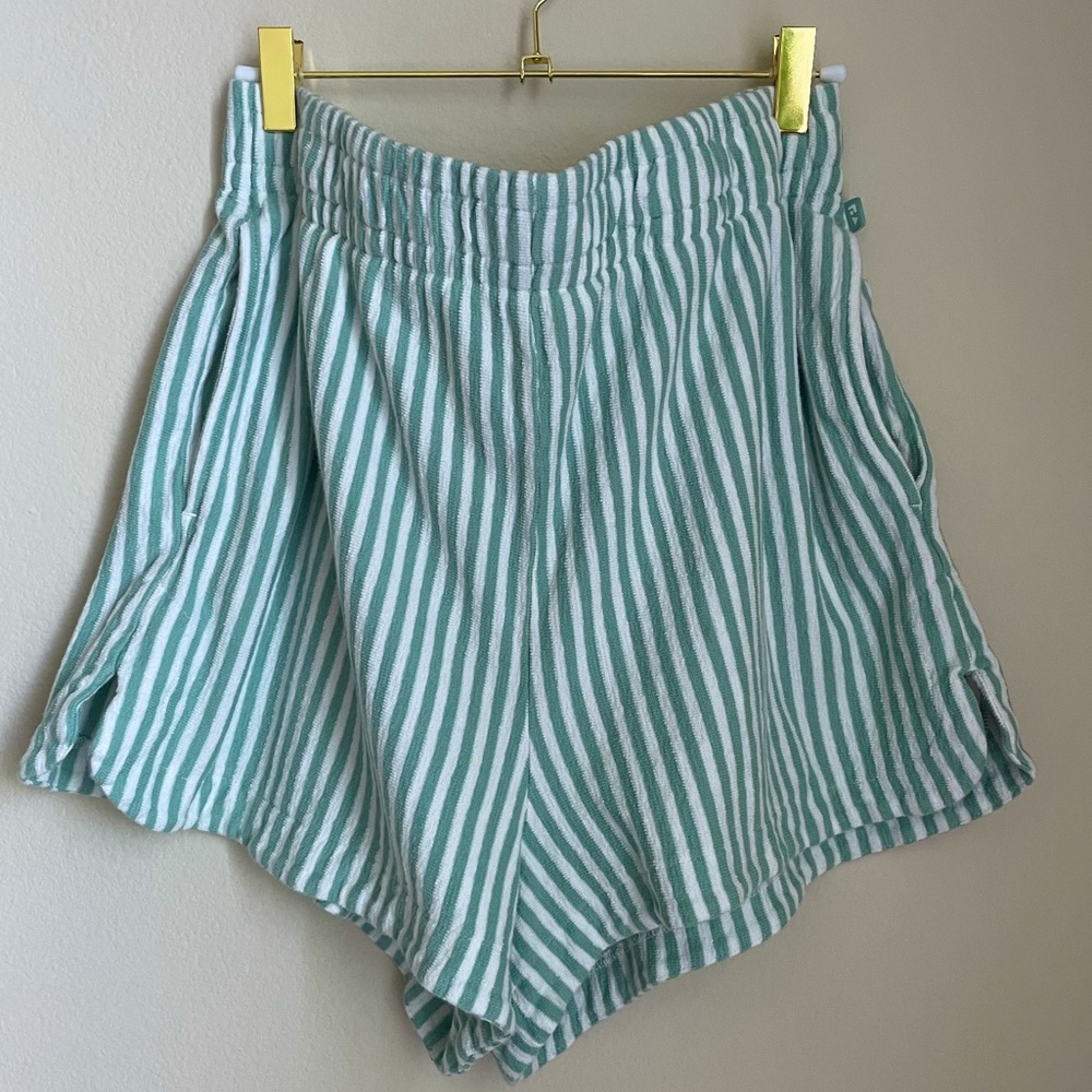 Free Assembly Mint Striped Terry Cloth Shorts